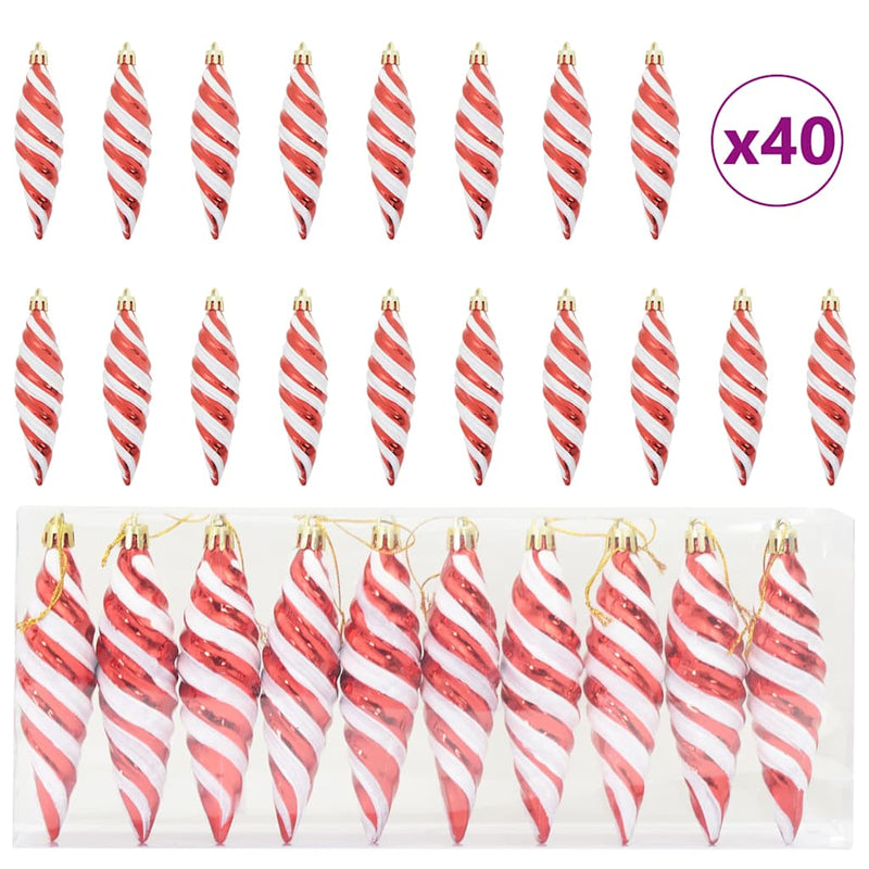 Load image into Gallery viewer, Vidaxl kerst spiralvorm bal 40 pcs rood kunststof
