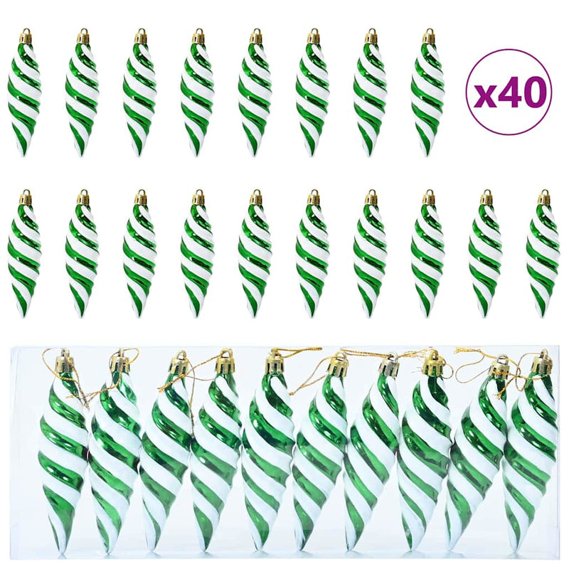 Load image into Gallery viewer, Vidaxl kerst spiralvorm bal 40 pcs groen kunststof
