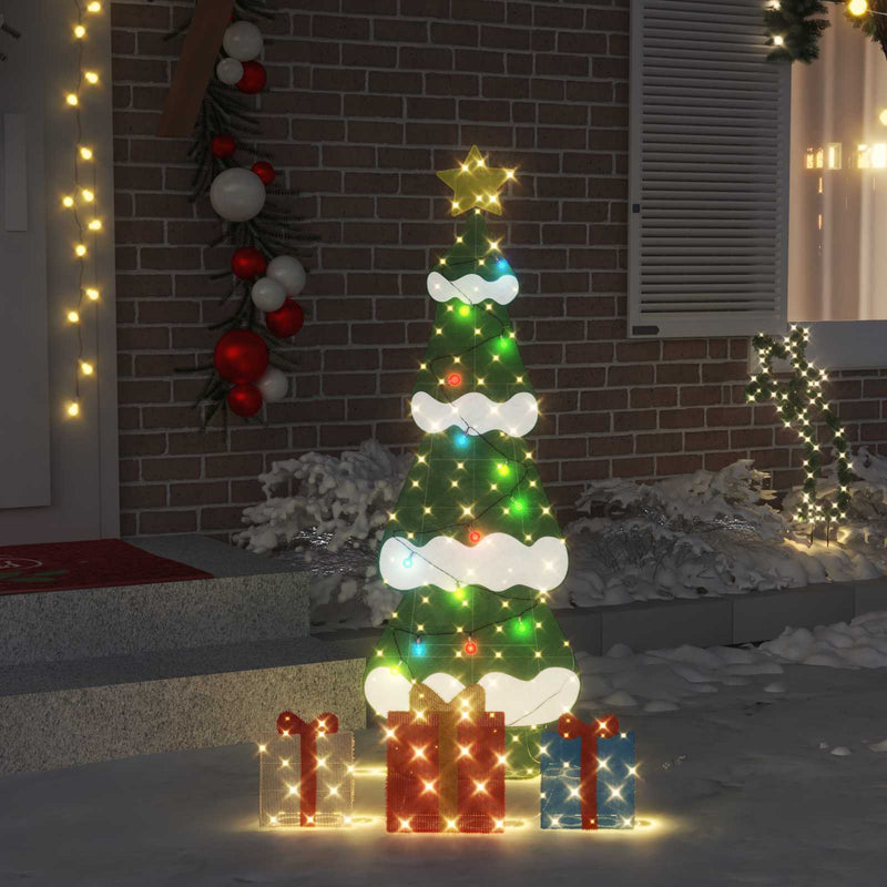Load image into Gallery viewer, Vidaxl verlichte kerstboom met 3 cadeau dozen 2d warm wit 150 cm
