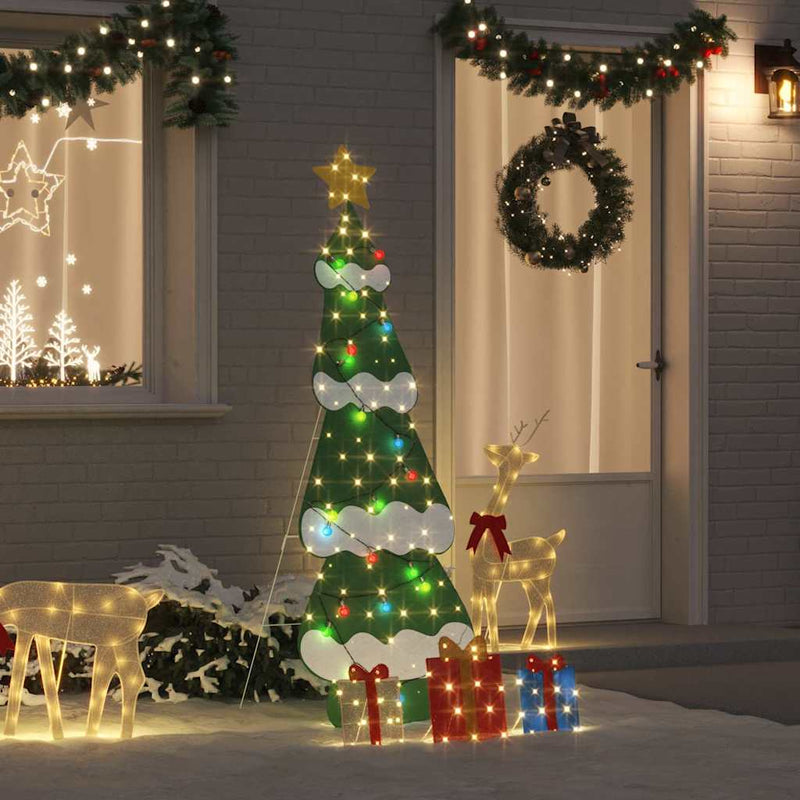 Load image into Gallery viewer, Vidaxl verlichte kerstboom met 3 cadeau dozen 2d warm wit 180 cm
