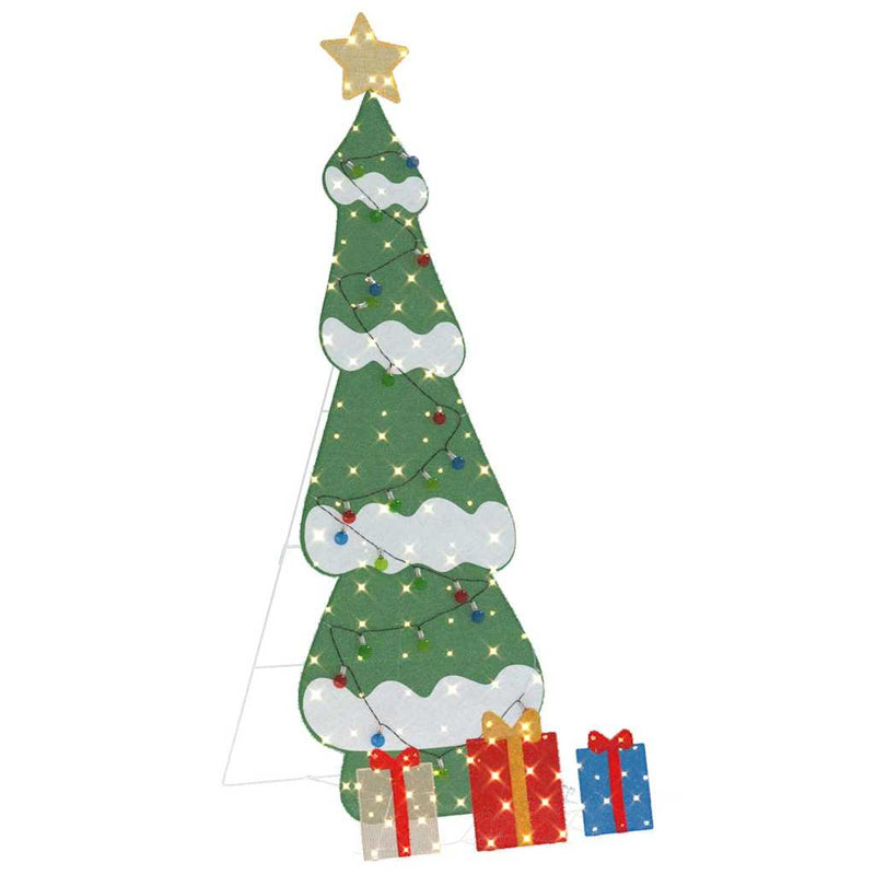 Load image into Gallery viewer, Vidaxl verlichte kerstboom met 3 cadeau dozen 2d warm wit 210 cm
