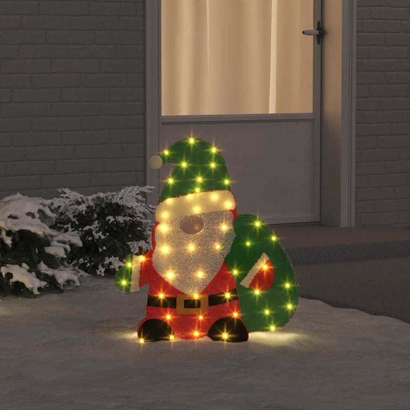 Load image into Gallery viewer, Vidaxl verlichte kerstman met 60 led warmwit 70 x 62 cm lurexfabric
