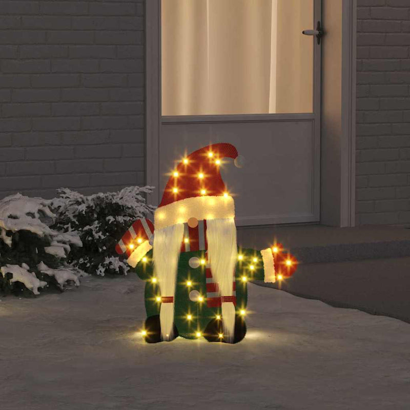 Load image into Gallery viewer, Vidaxl verlichte gnoom met 60 led warmwit 71 x 64 cm lurexfabric
