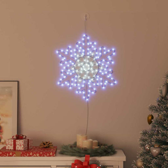 Vidaxl kerstsneeuwvlok met 156 led blauw 55,5 x 55,5 x 0,75cm pvc