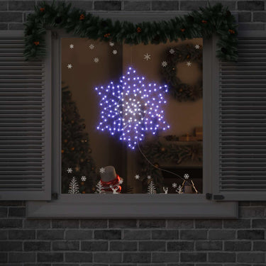 Vidaxl kerstsneeuwvlok met 156 led blauw 55,5 x 55,5 x 0,75cm pvc