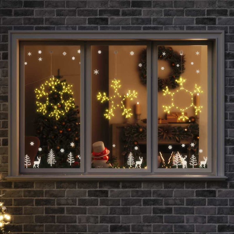 Load image into Gallery viewer, Vidaxl kerstsneeuwvlok met 252 led warmwit 44,5 x 38 cm pvc
