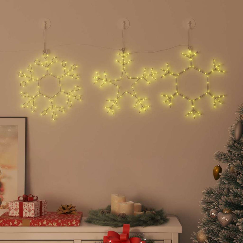 Load image into Gallery viewer, Vidaxl kerstsneeuwvlok met 252 led warmwit 44,5 x 38 cm pvc
