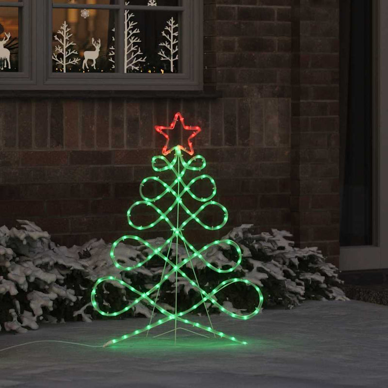Load image into Gallery viewer, Vidaxl kerstboomvormige lamp met 144 led multikleur 78 x 58 cm pvc
