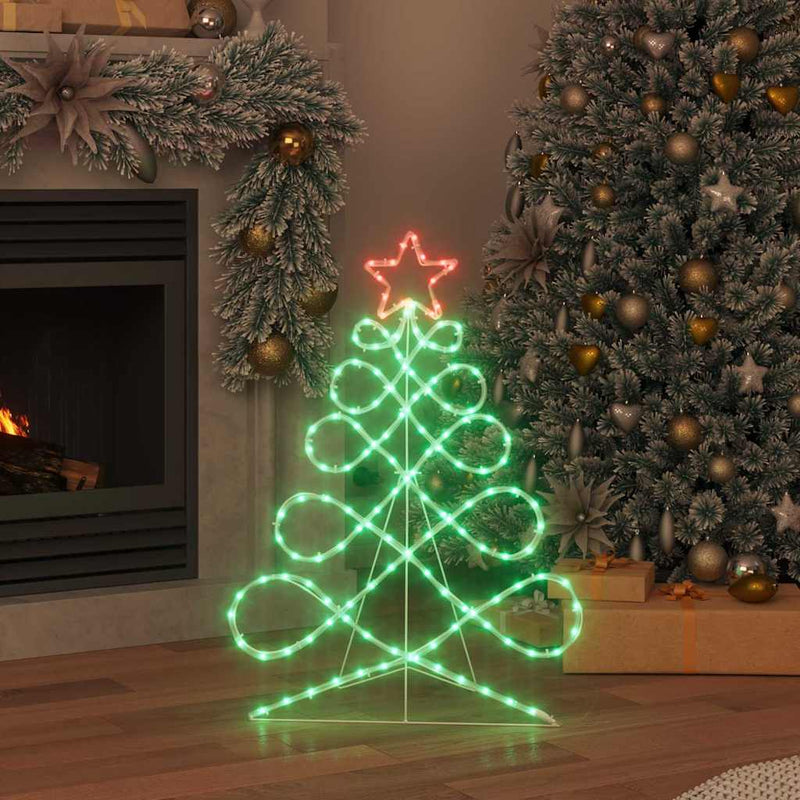 Load image into Gallery viewer, Vidaxl kerstboomvormige lamp met 144 led multikleur 78 x 58 cm pvc
