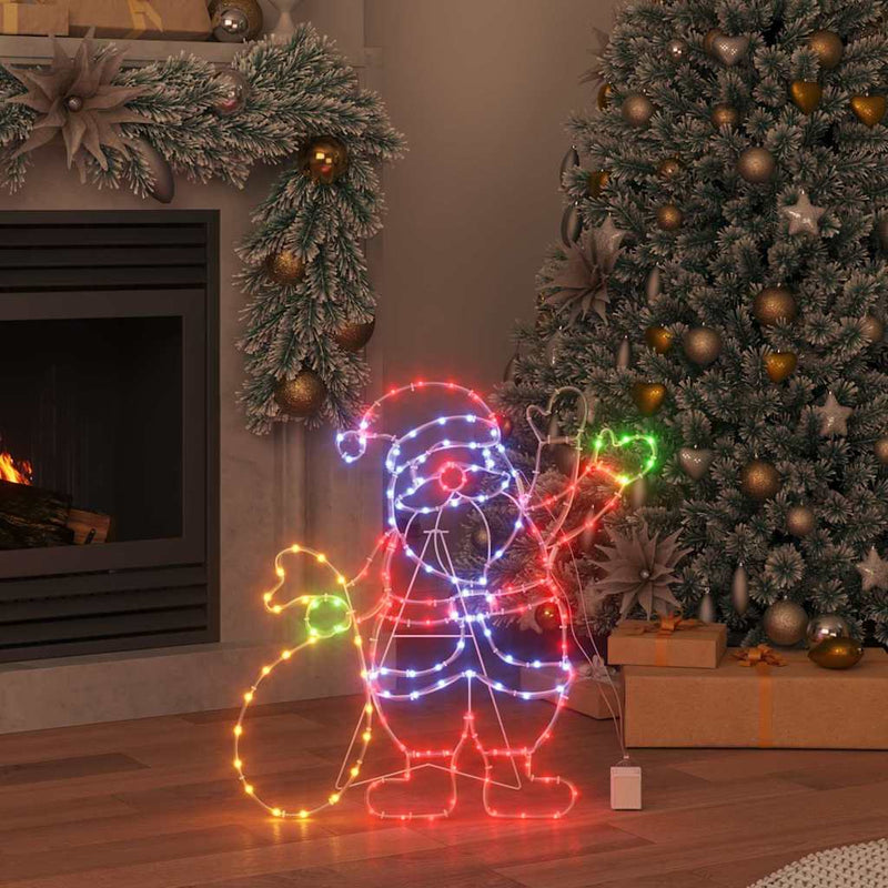 Load image into Gallery viewer, Vidaxl kerstman licht met 168 led multikleur 58.5 x 60 x 1.3 cm ijzer
