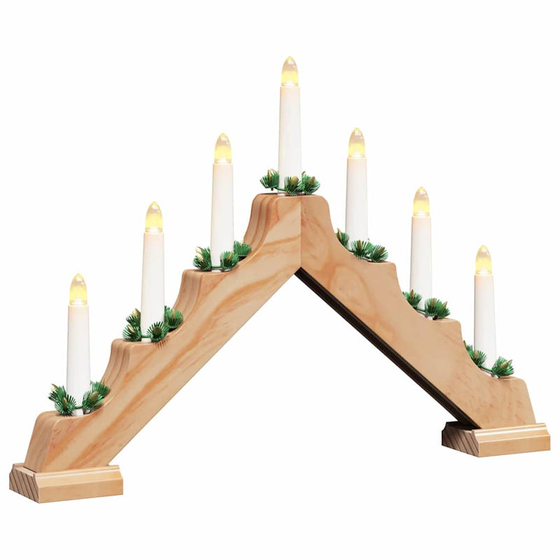 Load image into Gallery viewer, Vidaxl kerst kaars brug bruin 39.5 x 5 x 29 cm massief grenenhout
