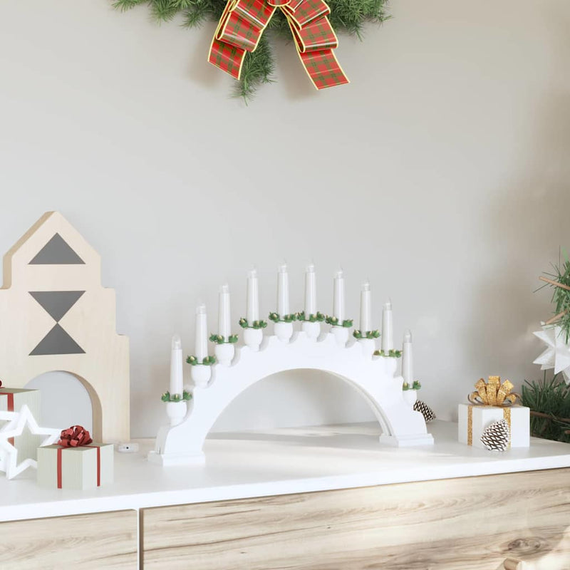 Load image into Gallery viewer, Vidaxl kerst kaarsenboog met 10 led kaarsen wit 47 x 5 x 29 cm
