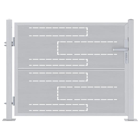Vidaxl tuinpoort met slot zilver 100 x 75 cm roestvrij staal