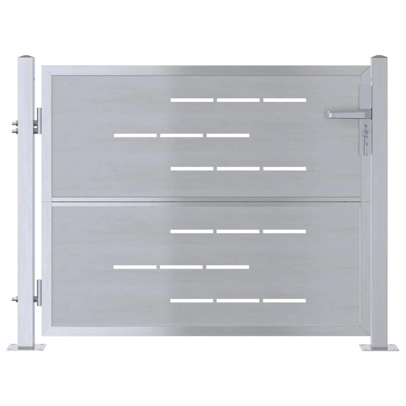 Load image into Gallery viewer, Vidaxl tuinpoort met slot zilver 100 x 75 cm roestvrij staal
