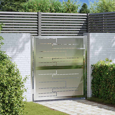 Vidaxl tuinpoort met slot zilver 96 x 100 cm roestvrij staal