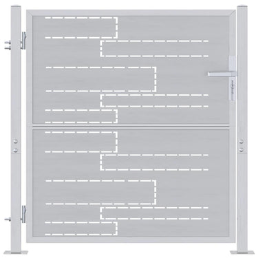 Vidaxl tuinpoort met slot zilver 96 x 100 cm roestvrij staal