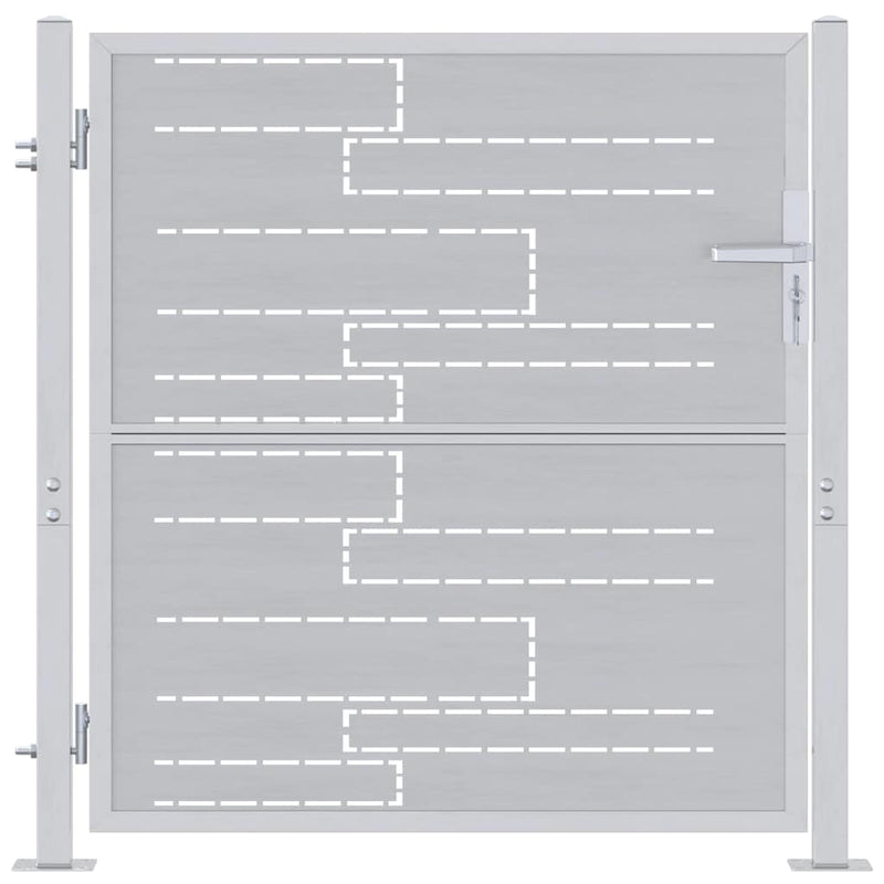 Load image into Gallery viewer, Vidaxl tuinpoort met slot zilver 96 x 100 cm roestvrij staal

