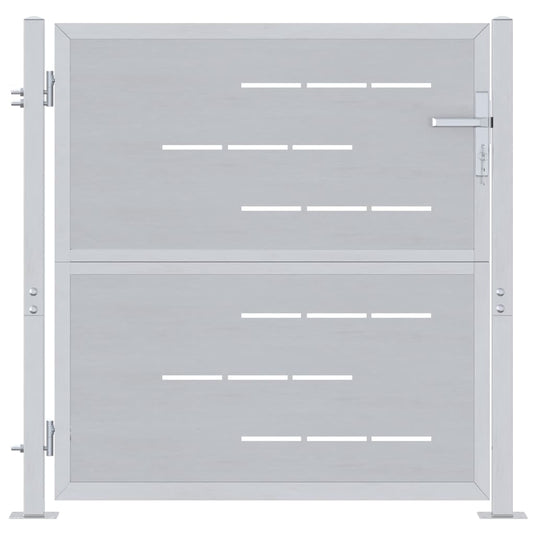 Vidaxl tuinpoort met slot zilver 96 x 100 cm roestvrij staal