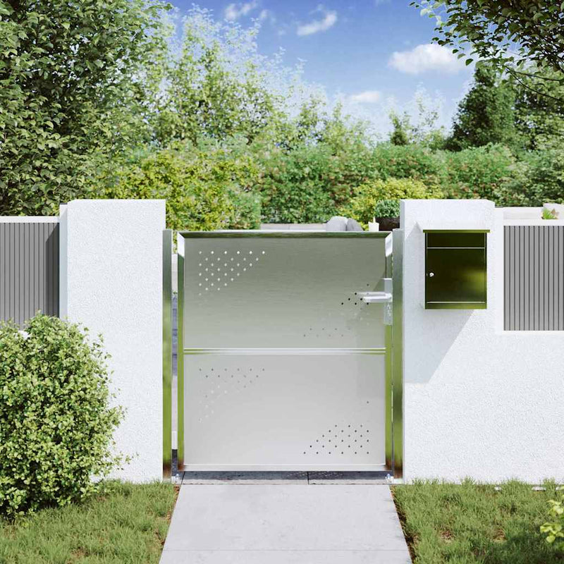 Load image into Gallery viewer, Vidaxl tuinpoort met slot zilver 95 x 100 cm roestvrij staal
