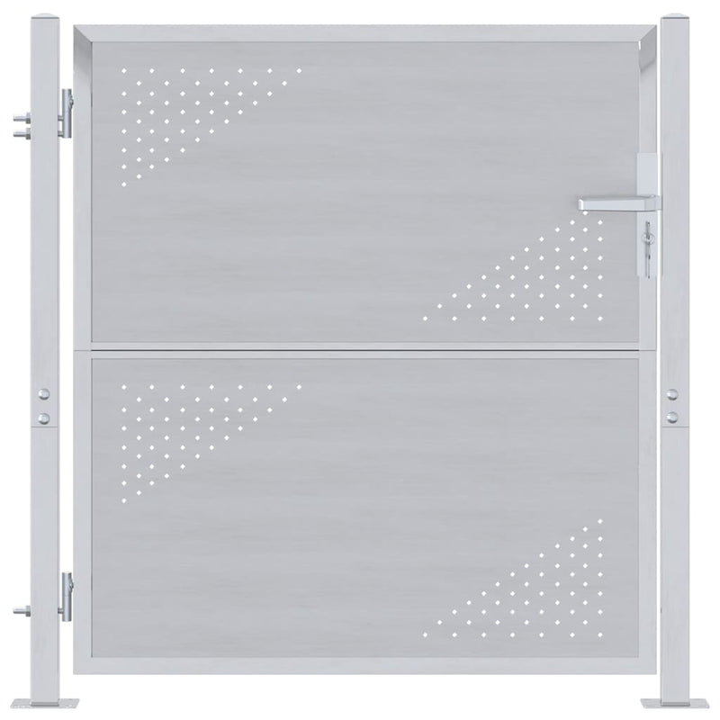 Load image into Gallery viewer, Vidaxl tuinpoort met slot zilver 95 x 100 cm roestvrij staal
