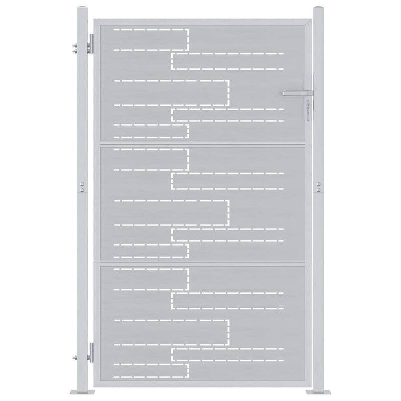 Load image into Gallery viewer, Vidaxl tuinpoort met slot zilver 100 x 125 cm roestvrij staal
