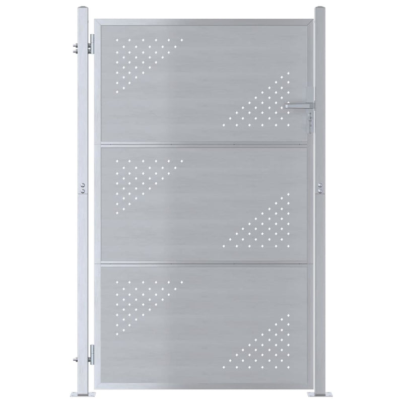 Load image into Gallery viewer, Vidaxl tuinpoort met slot zilver 100 x 125 cm roestvrij staal
