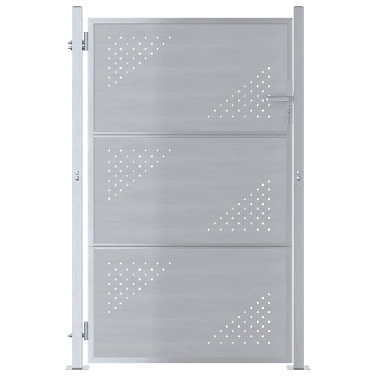 Vidaxl tuinpoort met slot zilver 100 x 125 cm roestvrij staal