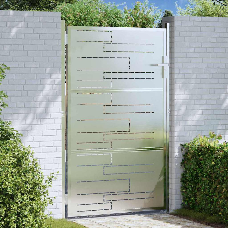 Load image into Gallery viewer, Vidaxl tuinpoort met slot zilver 100 x 150 cm roestvrij staal
