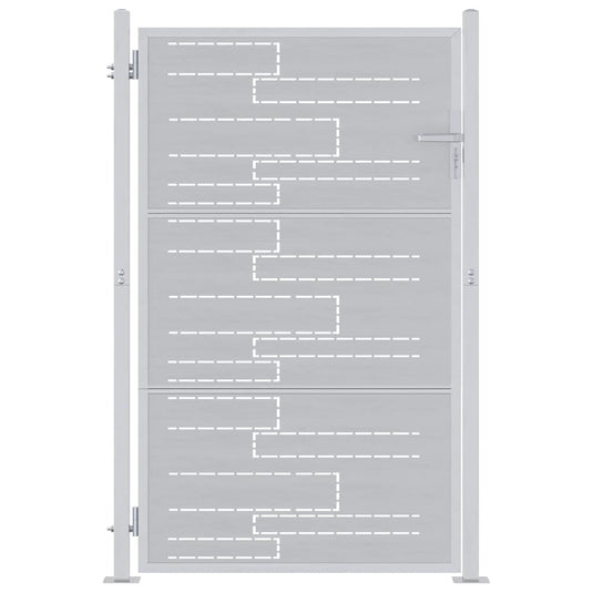 Vidaxl tuinpoort met slot zilver 100 x 150 cm roestvrij staal