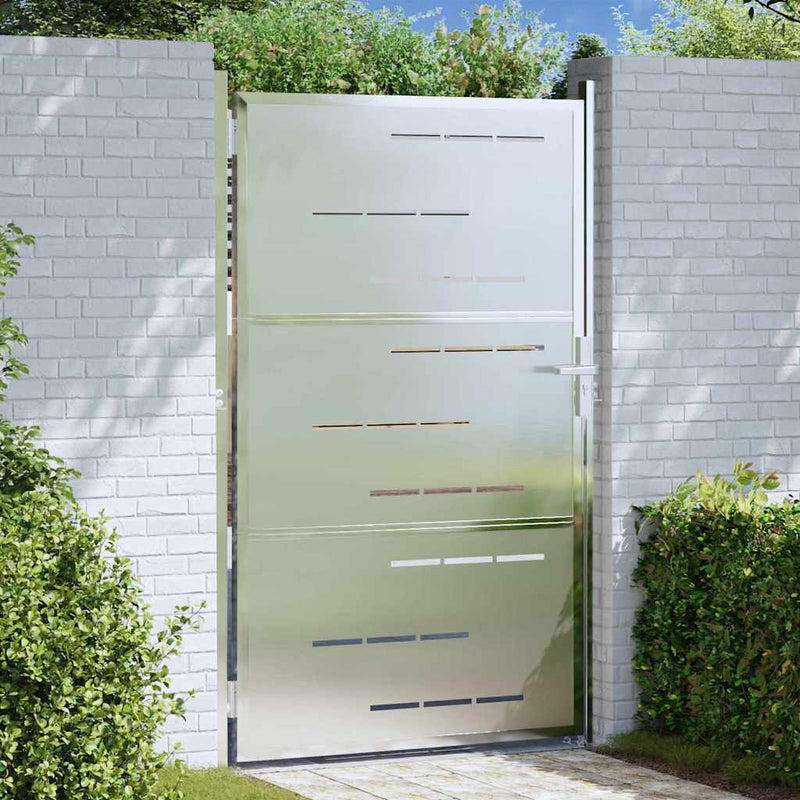 Load image into Gallery viewer, Vidaxl tuinpoort met slot zilver 100 x 150 cm roestvrij staal
