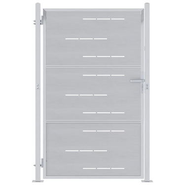Vidaxl tuinpoort met slot zilver 100 x 150 cm roestvrij staal
