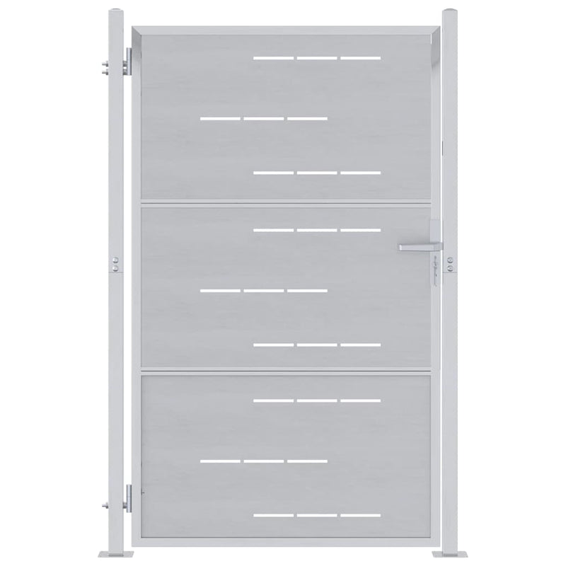 Load image into Gallery viewer, Vidaxl tuinpoort met slot zilver 100 x 150 cm roestvrij staal
