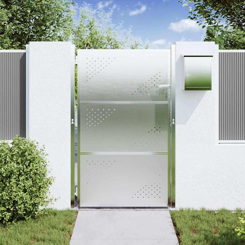 Load image into Gallery viewer, Vidaxl tuinpoort met slot zilver 100 x 150 cm roestvrij staal
