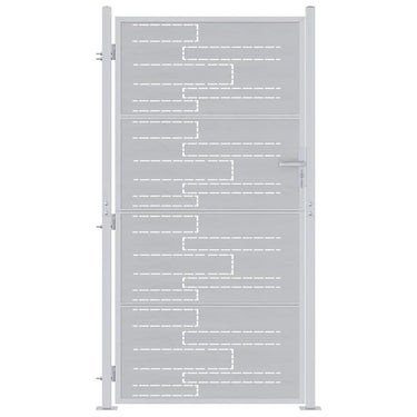 Vidaxl tuinpoort met slot zilver 96 x 180 cm roestvrij staal