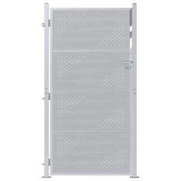 Vidaxl tuinpoort met slot zilver 96 x 180 cm roestvrij staal