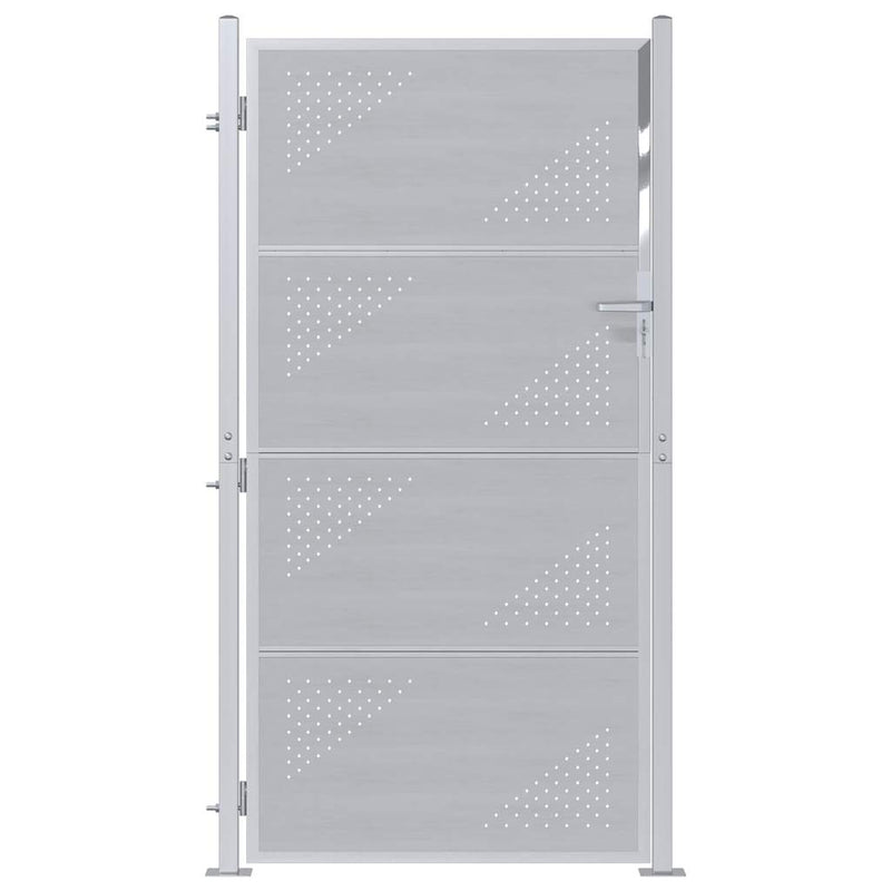 Load image into Gallery viewer, Vidaxl tuinpoort met slot zilver 96 x 180 cm roestvrij staal
