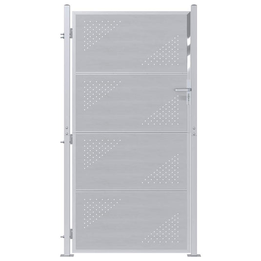 Vidaxl tuinpoort met slot zilver 96 x 200 cm roestvrij staal
