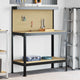 Vidaxl werkbanken met plank zwart 114 x 54 x 145 cm bewerkt hout