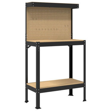 Vidaxl werkbanken met plank zwart 81 x 41 x 145 cm bewerkt hout