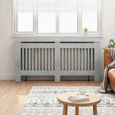 Vidaxl radiatorafdekking beton grijs 172 x 19 x 81,5 cm bewerkt hout