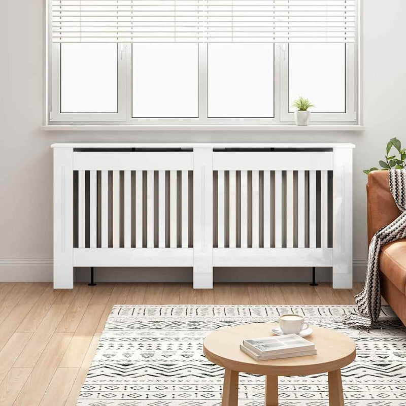 Load image into Gallery viewer, Vidaxl radiatorafdekking hoogglans wit 172 x 19 x 81,5 cm bewerkt hout

