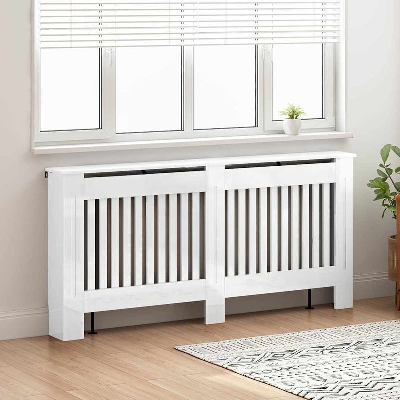 Load image into Gallery viewer, Vidaxl radiatorafdekking hoogglans wit 172 x 19 x 81,5 cm bewerkt hout

