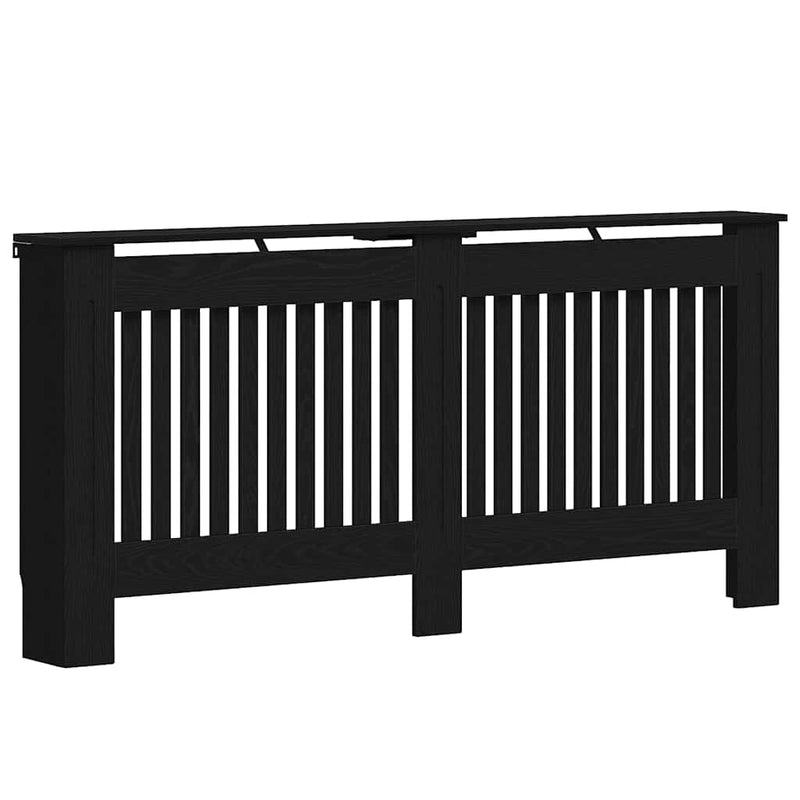 Load image into Gallery viewer, Vidaxl radiatorafdekking zwart eiken 172 x 19 x 81,5 cm bewerkt hout
