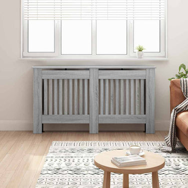 Vidaxl radiatorafdekking grijs sonoma 152 x 19 x 81,5 cm bewerkt hout