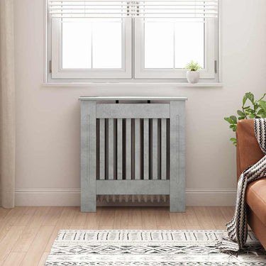 Vidaxl radiatorafdekking beton grijs 78 x 19 x 81,5 cm bewerkt hout
