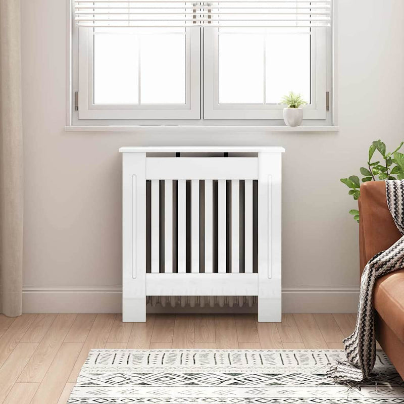 Load image into Gallery viewer, Vidaxl radiatorafdekking hoogglans wit 78 x 19 x 81,5 cm bewerkt hout
