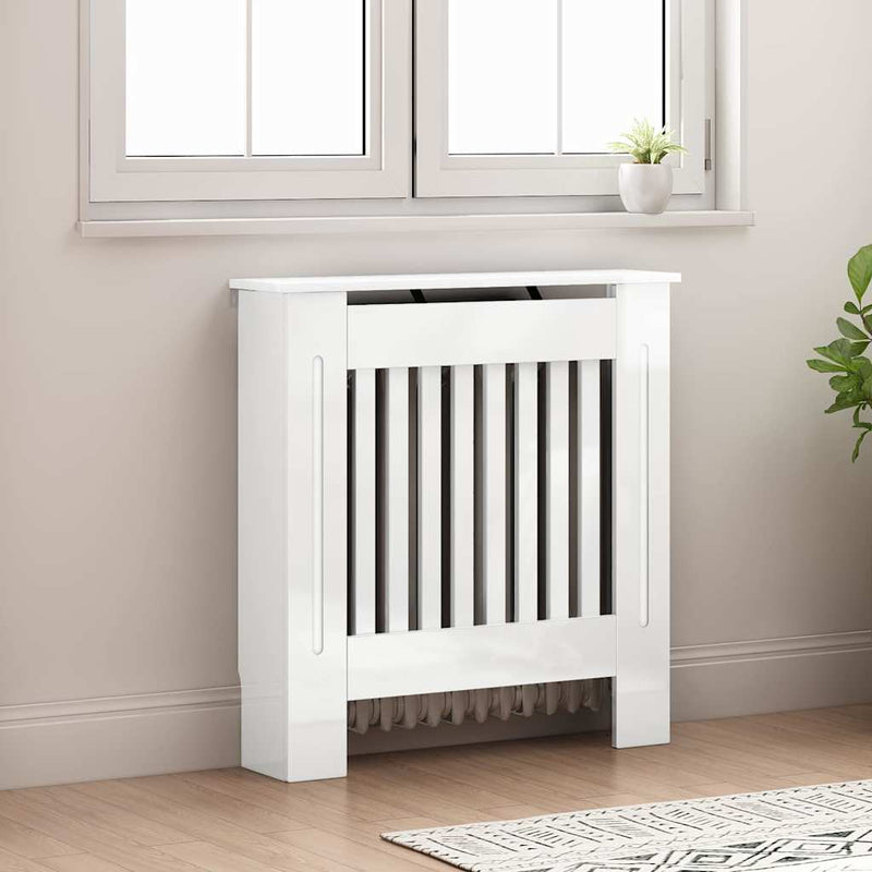 Load image into Gallery viewer, Vidaxl radiatorafdekking hoogglans wit 78 x 19 x 81,5 cm bewerkt hout
