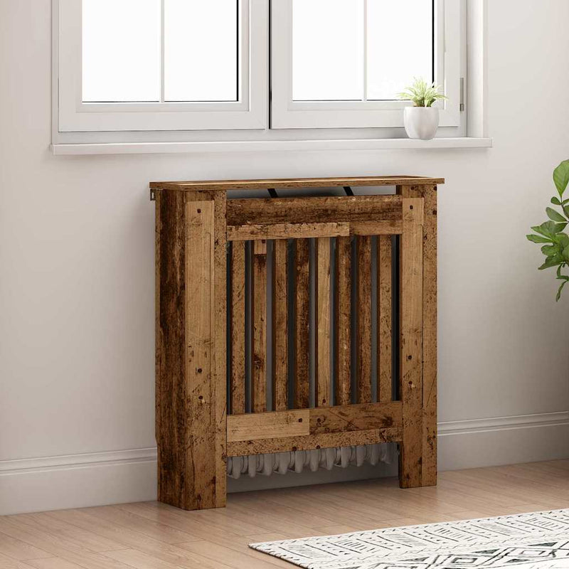Load image into Gallery viewer, Vidaxl radiatorafdekking oud hout 78 x 19 x 81,5 cm bewerkt hout

