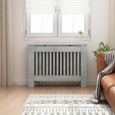 Vidaxl radiatorafdekking beton grijs 112 x 19 x 81,5 cm bewerkt hout