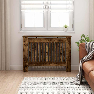 Vidaxl radiatorafdekking gerookt eiken 112 x 19 x 81,5 cm bewerkt hout